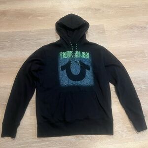 True Religion Black and Green Hoodie for Men